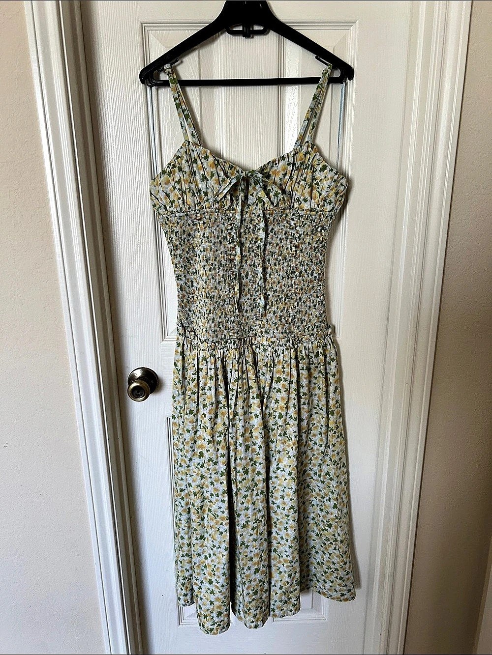 Free People Sweet Nothings Midi Dress Floral Smocked Midi Dress in Green